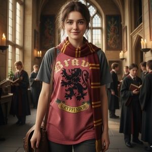 🦁 Gryffindor "Brave" Raglan Tee | Harry Potter | S ✨